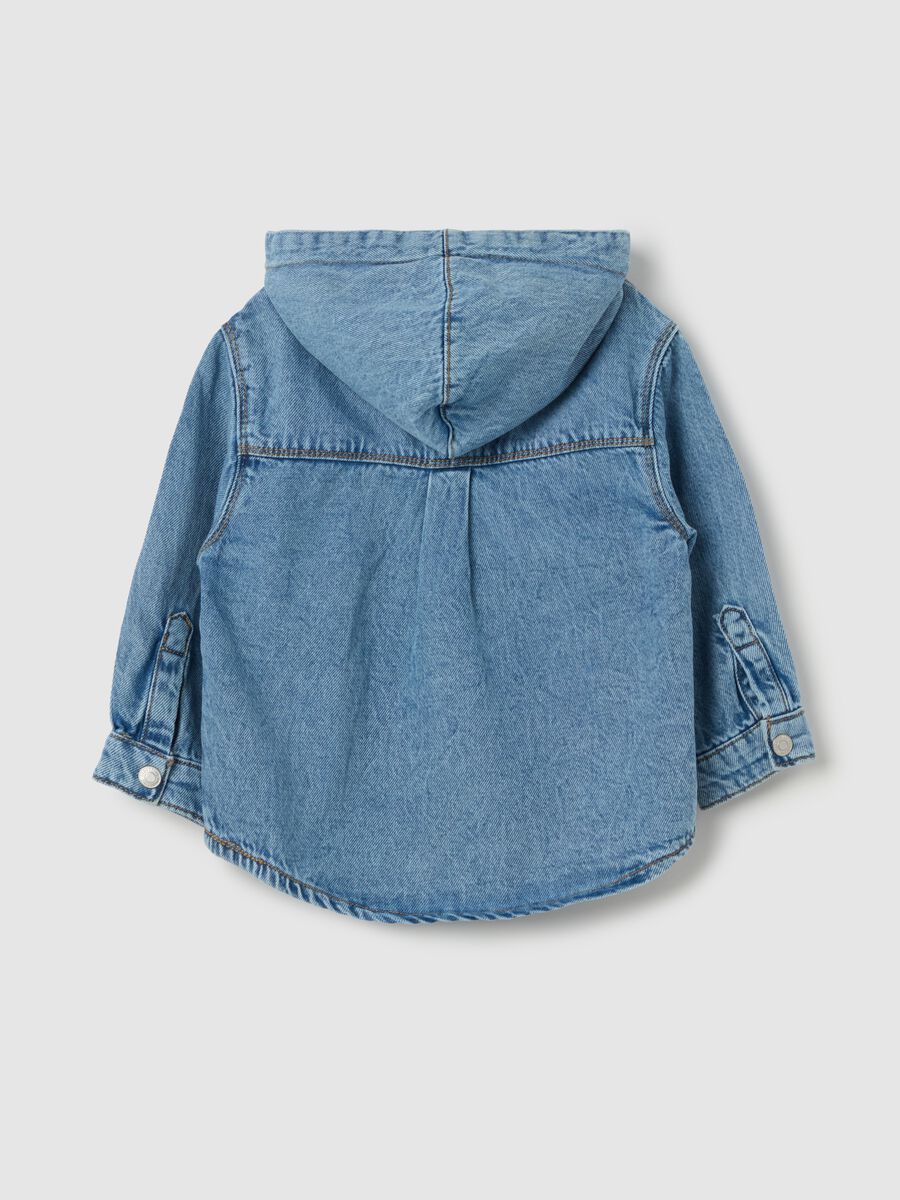 Denim shacket with hood_1