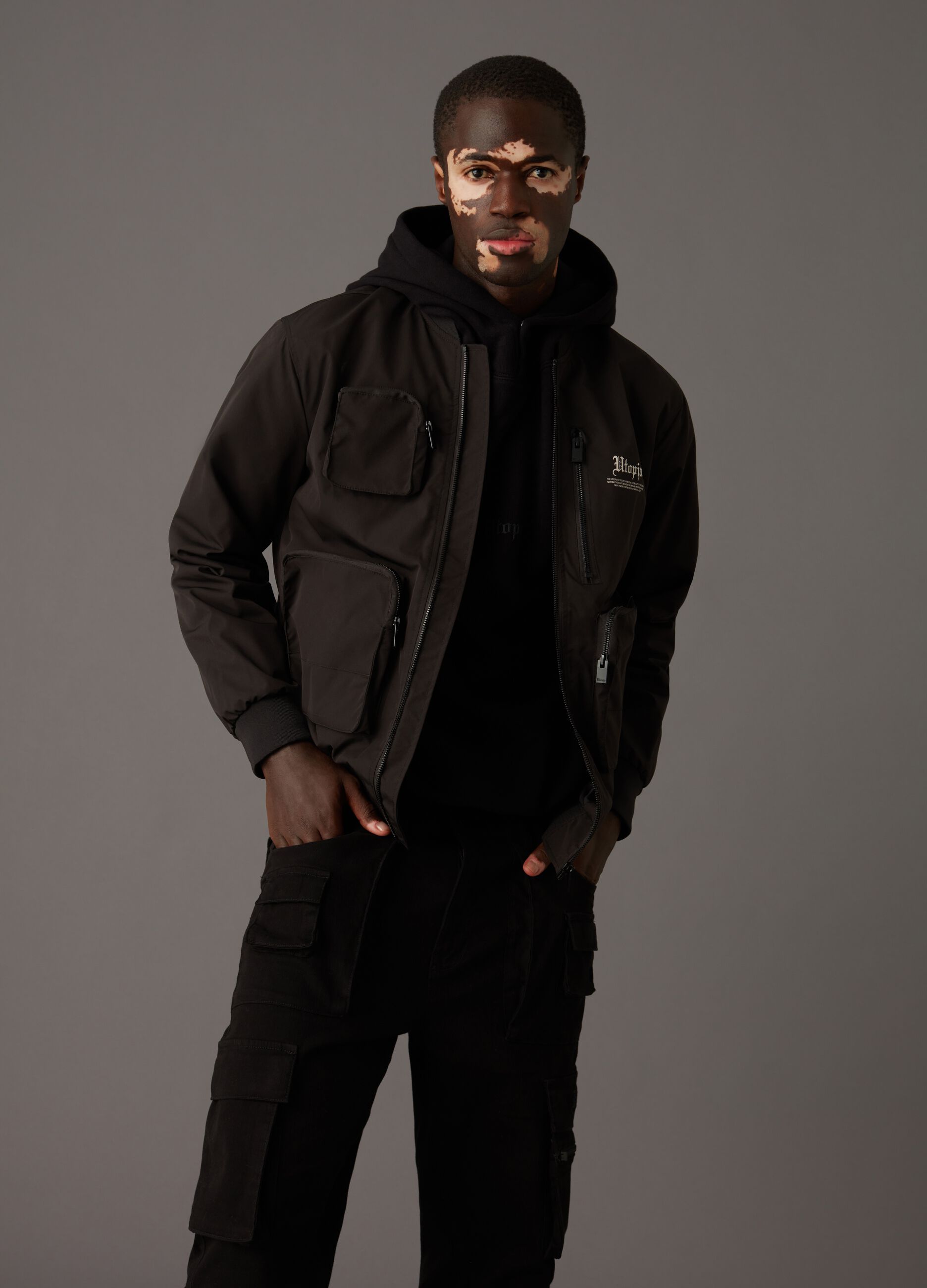 Bomber Cargo Jacket Black