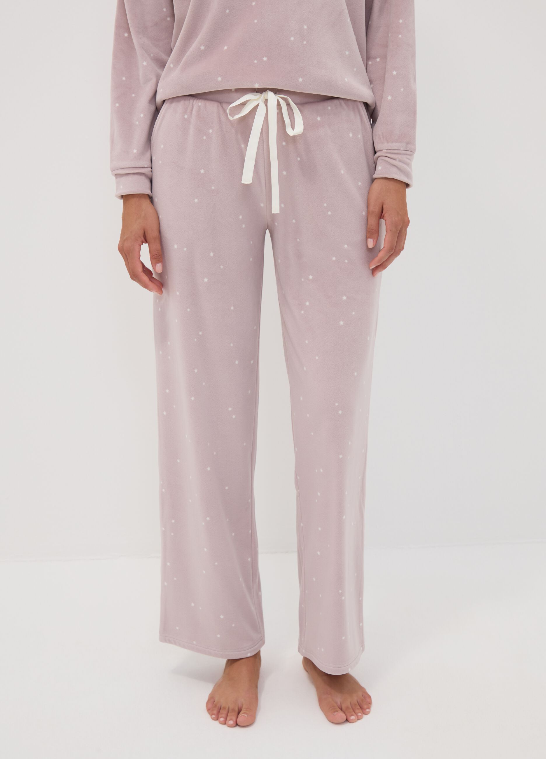 Purple star-print stretch pyjama trousers