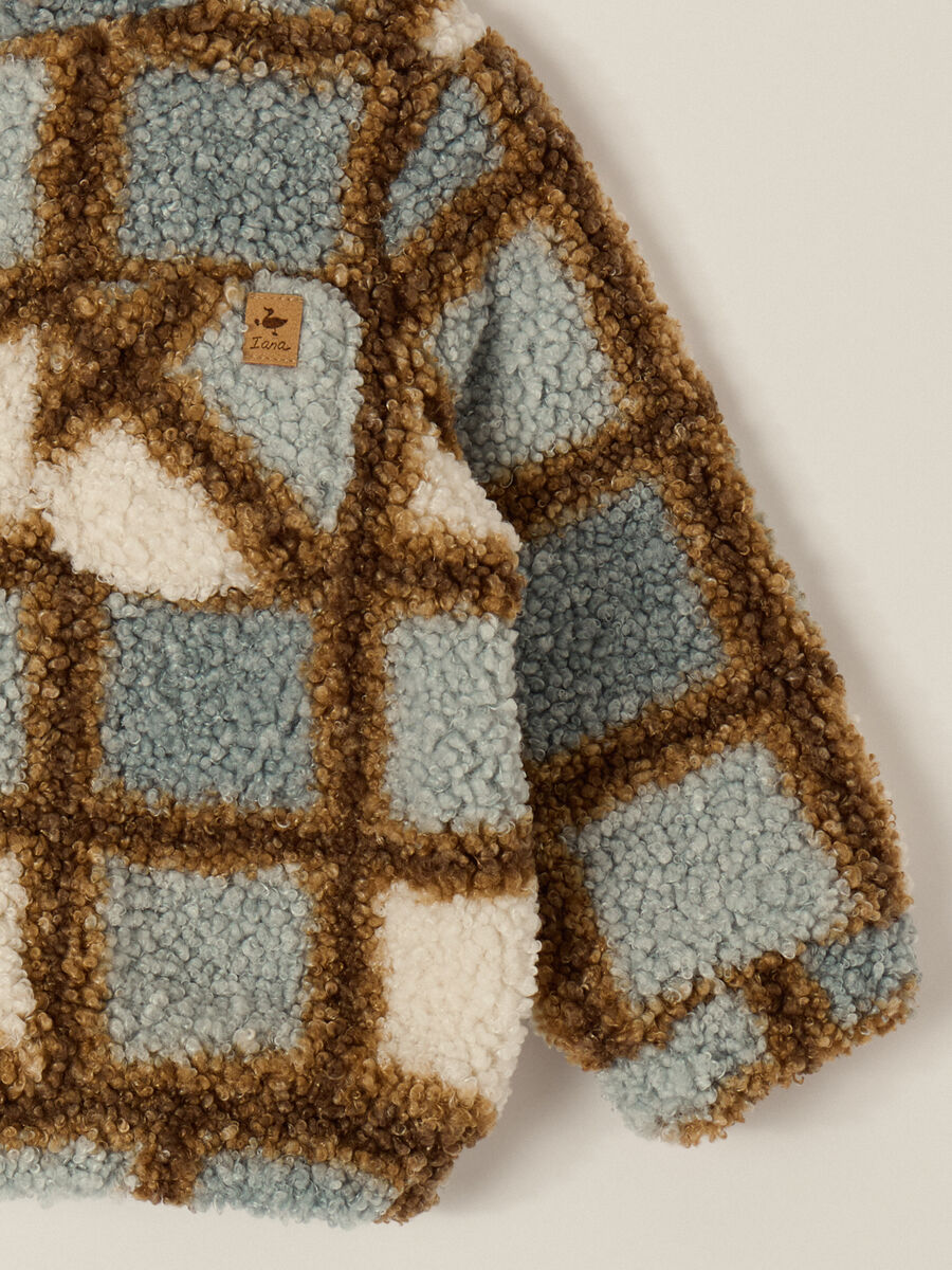 Multicolour jacket in mixed fabric for baby_2