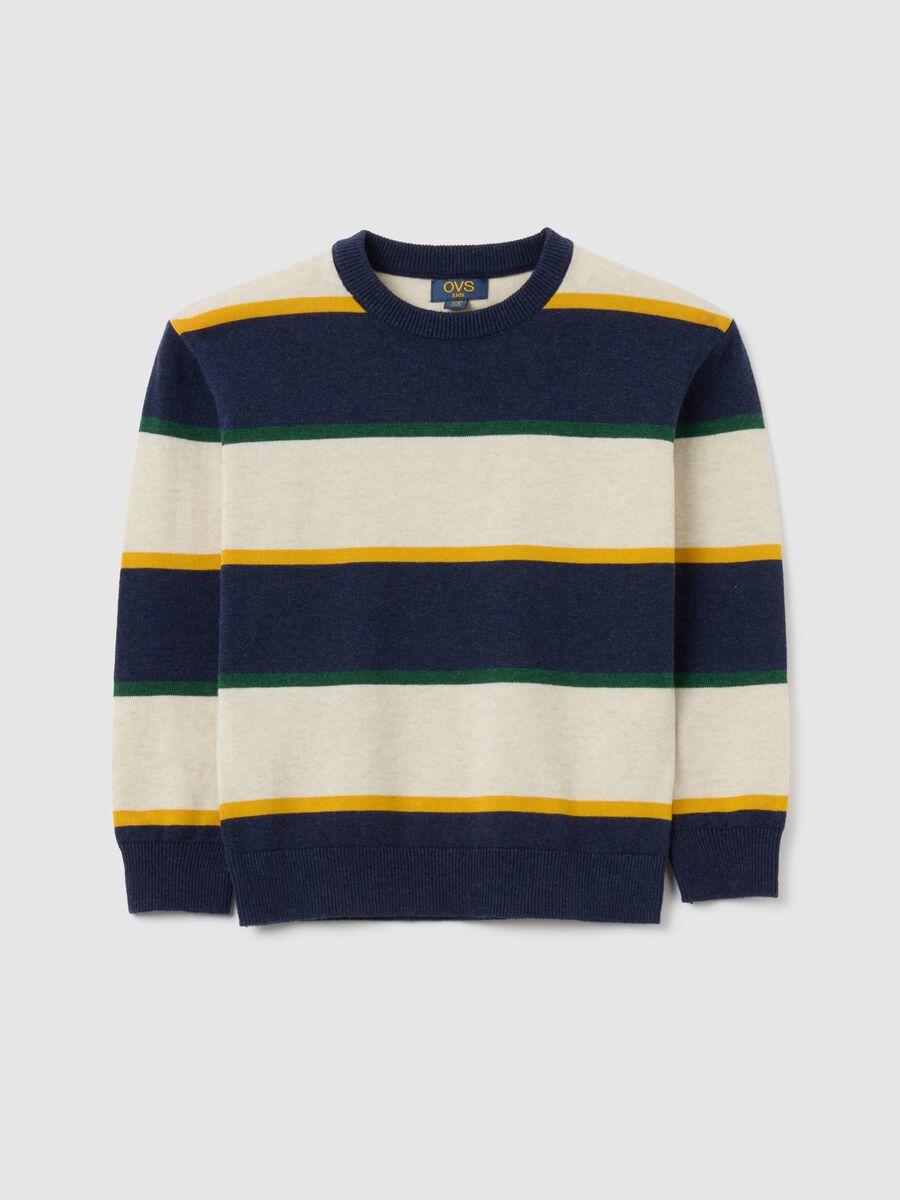 Kids' regular fit multicolour pure cotton sweater_0