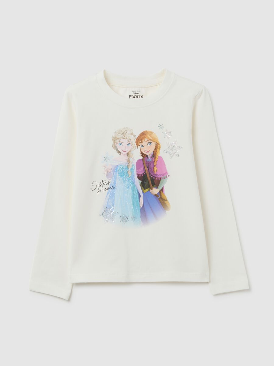 Maglia da bambina in cotone elasticizzato bianca_0