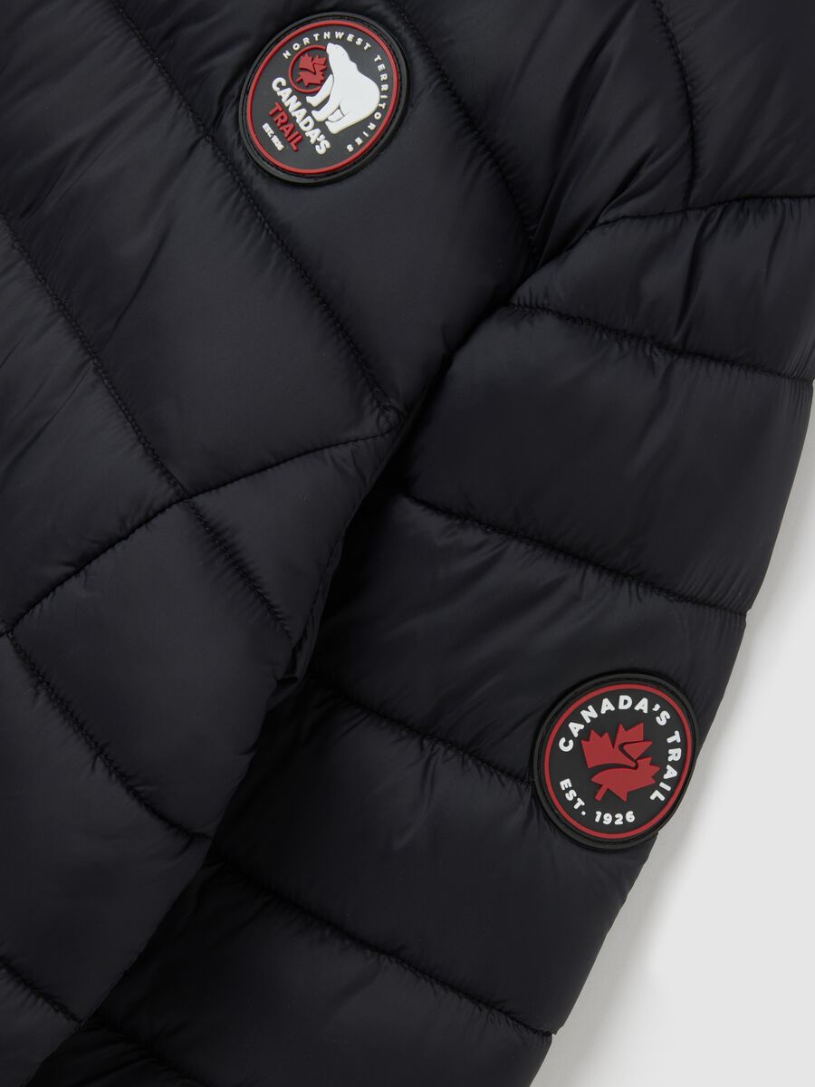 Black Padded Jacket with Zip_5