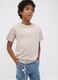 Beige pure cotton regular-fit printed T-shirt for girls_0