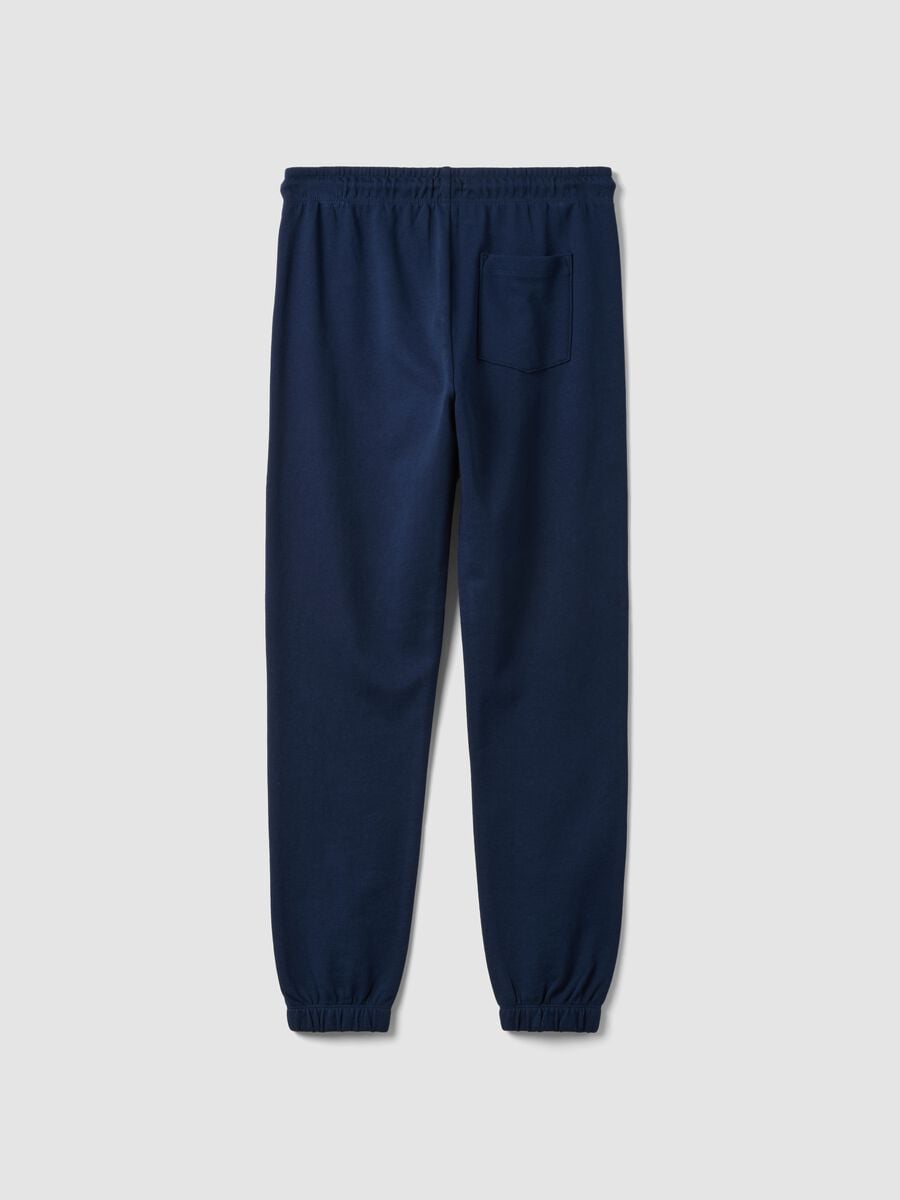 Pantaloni jogger blu in puro cotone organico regular fit per ragazzo_4