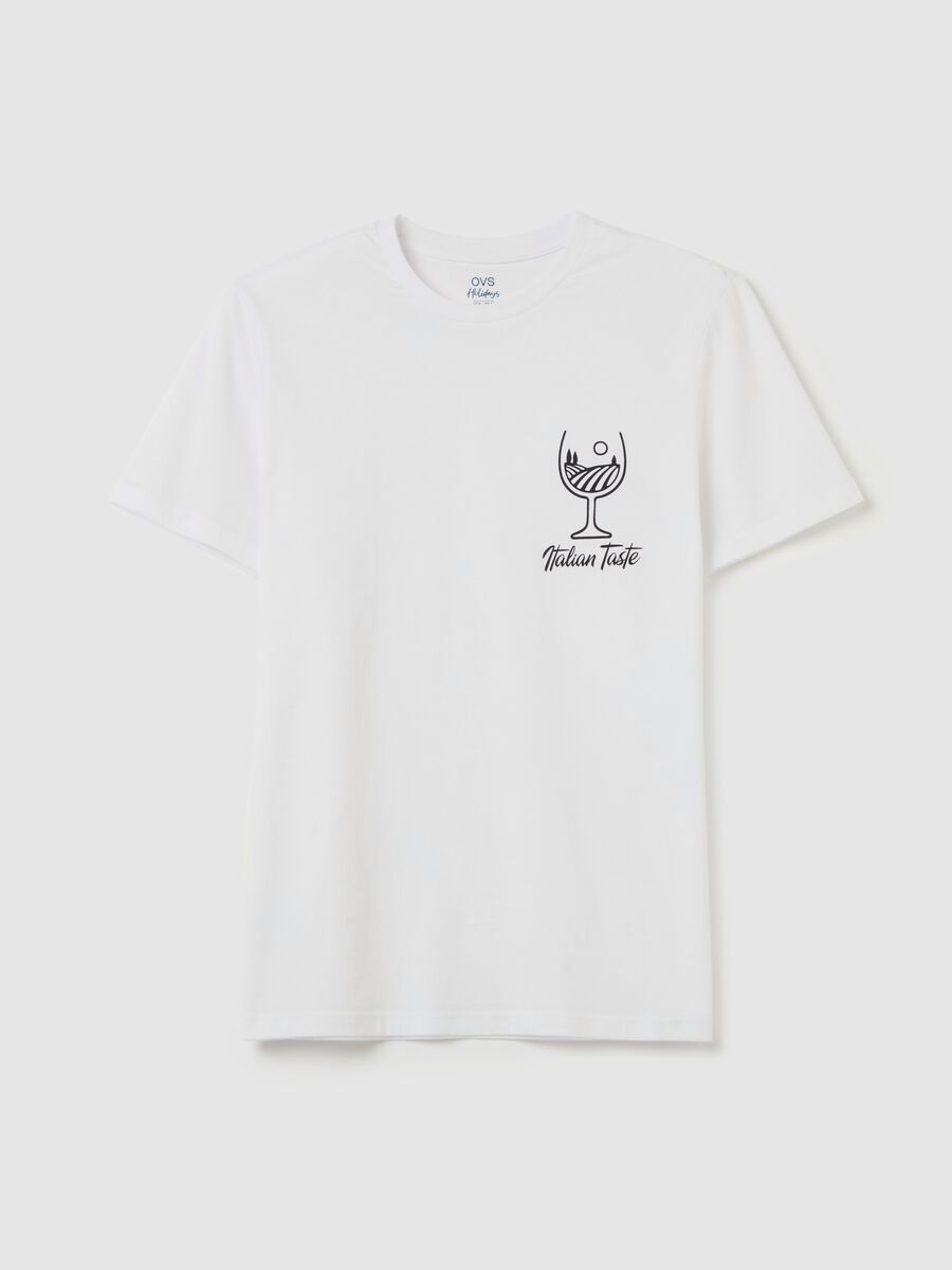 Cotton T-shirt with "Italian Taste" print_4