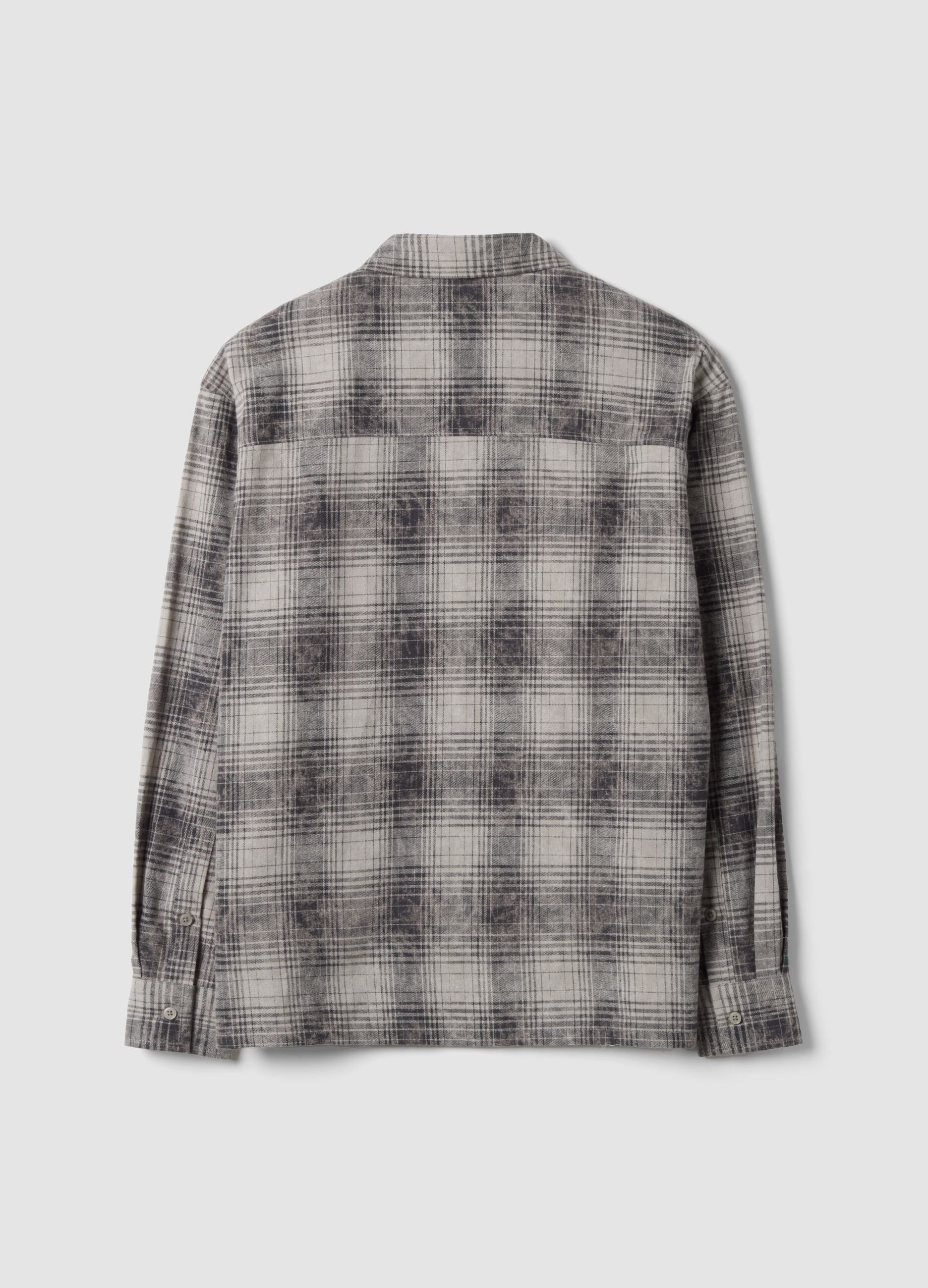 Camicia grigia a quadri in puro cotone