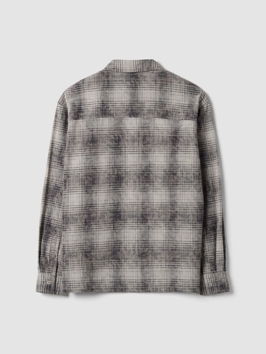 Grey checked pure cotton shirt_2