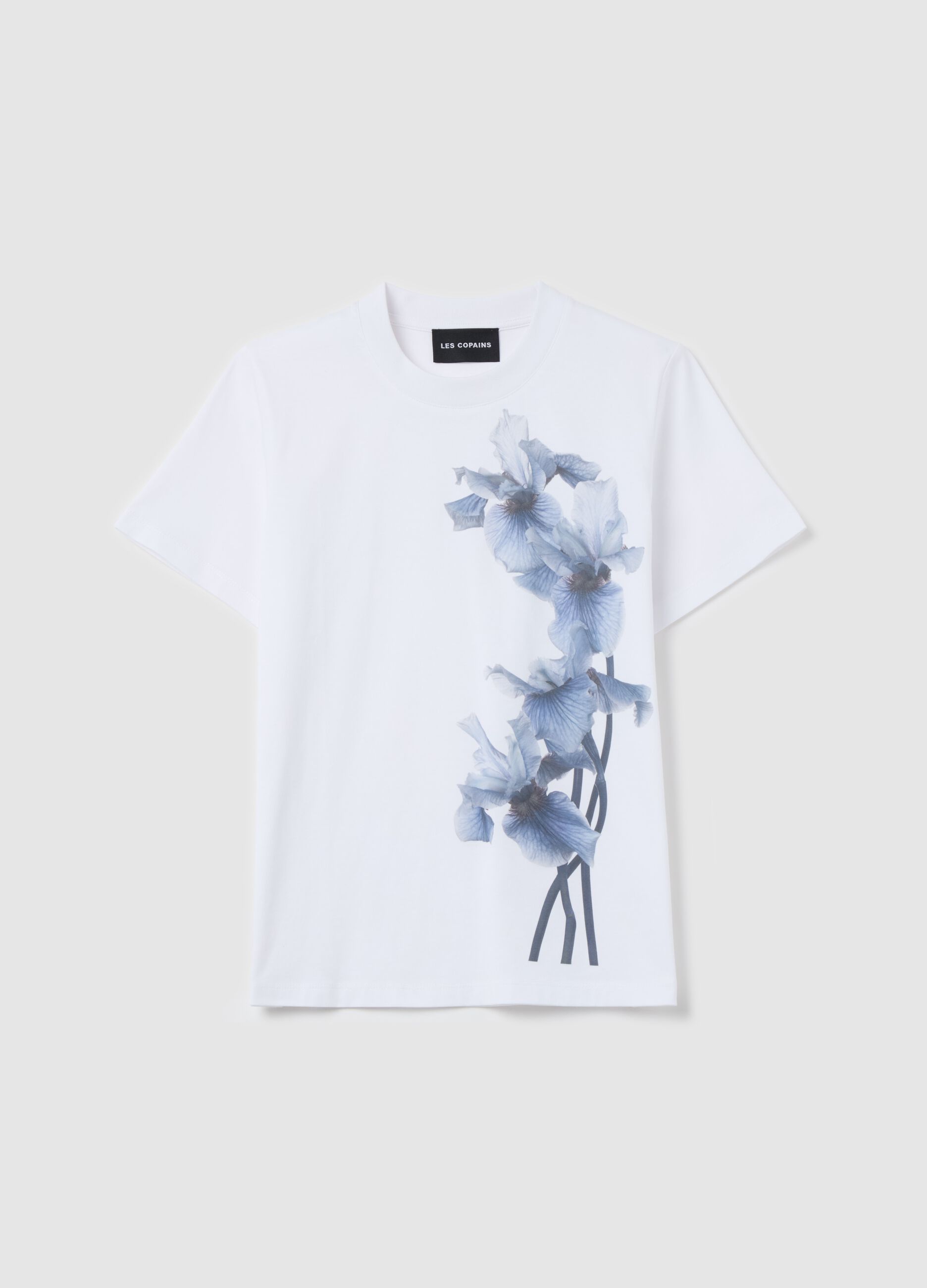 Cotton T-shirt with flowers print