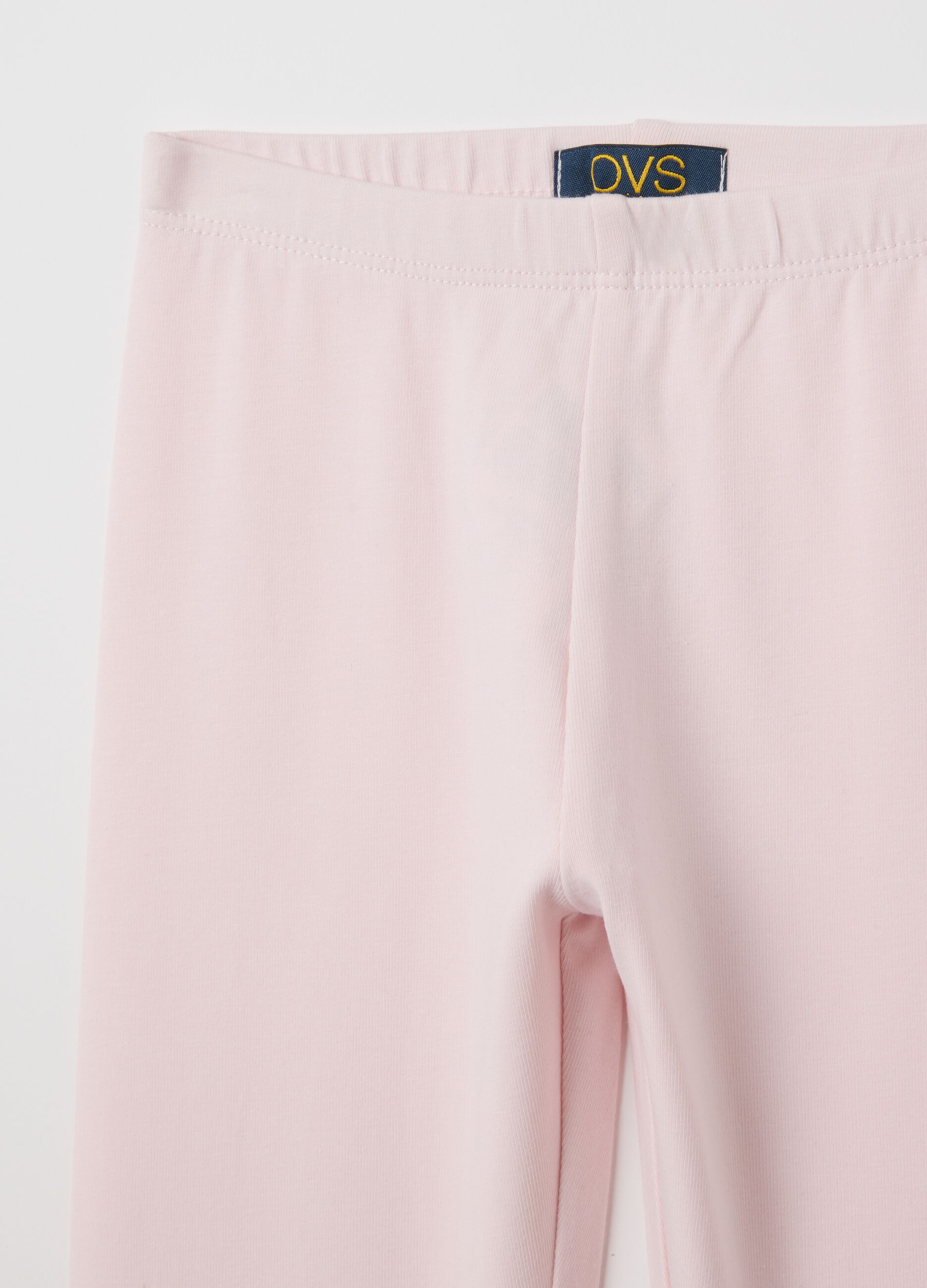 Girls' Pink Stretch Cotton Leggings