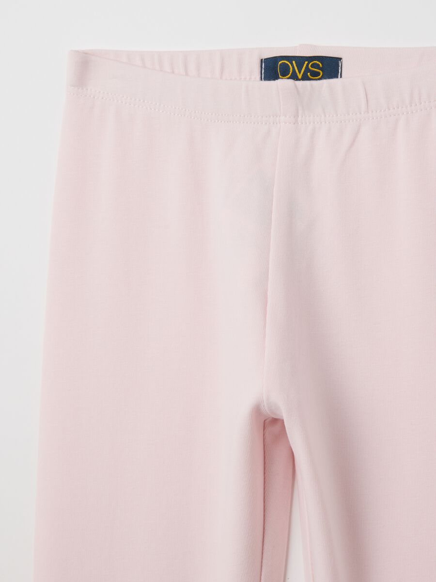 Girls' Pink Stretch Cotton Leggings_2