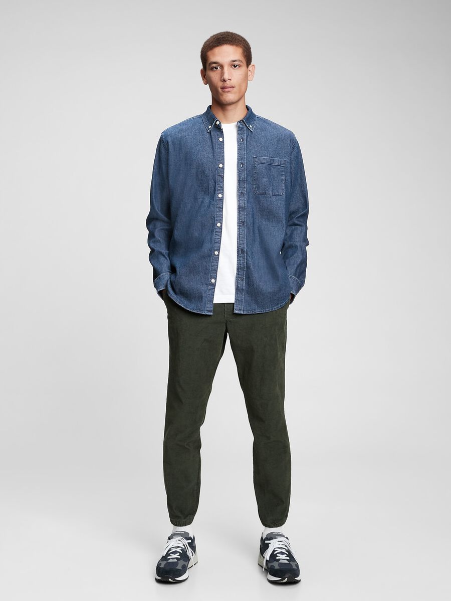 Camicia in denim con tasca_0