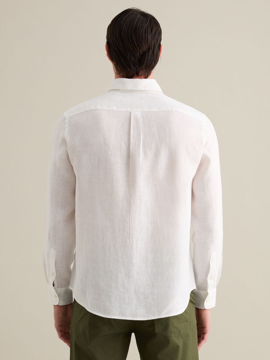 White Pure Linen Piombo Shirt_3