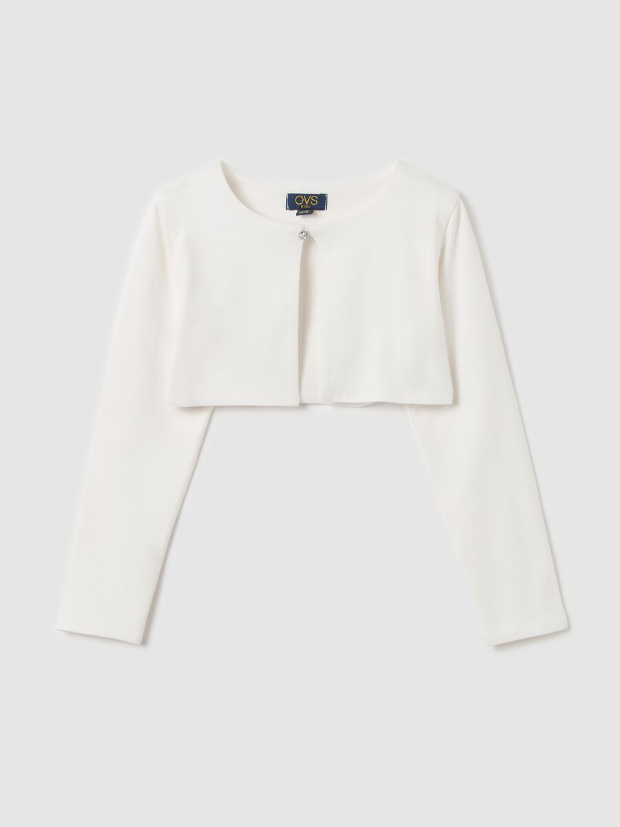Cropped-fit cardigan in jersey_0