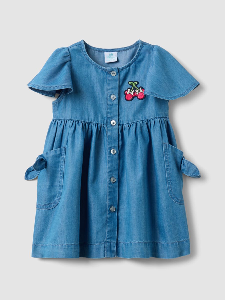 Light blue denim dress in a cotton and lyocell blend_0