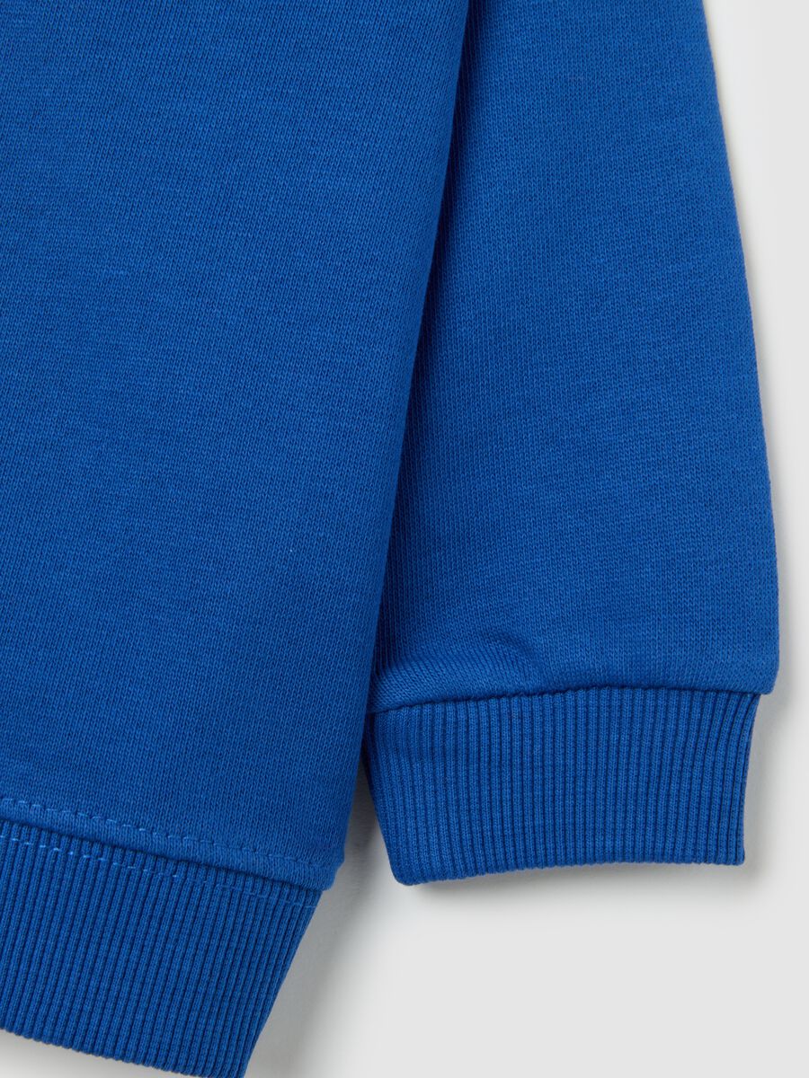 Felpa da neonato in puro cotone blu regular fit_3