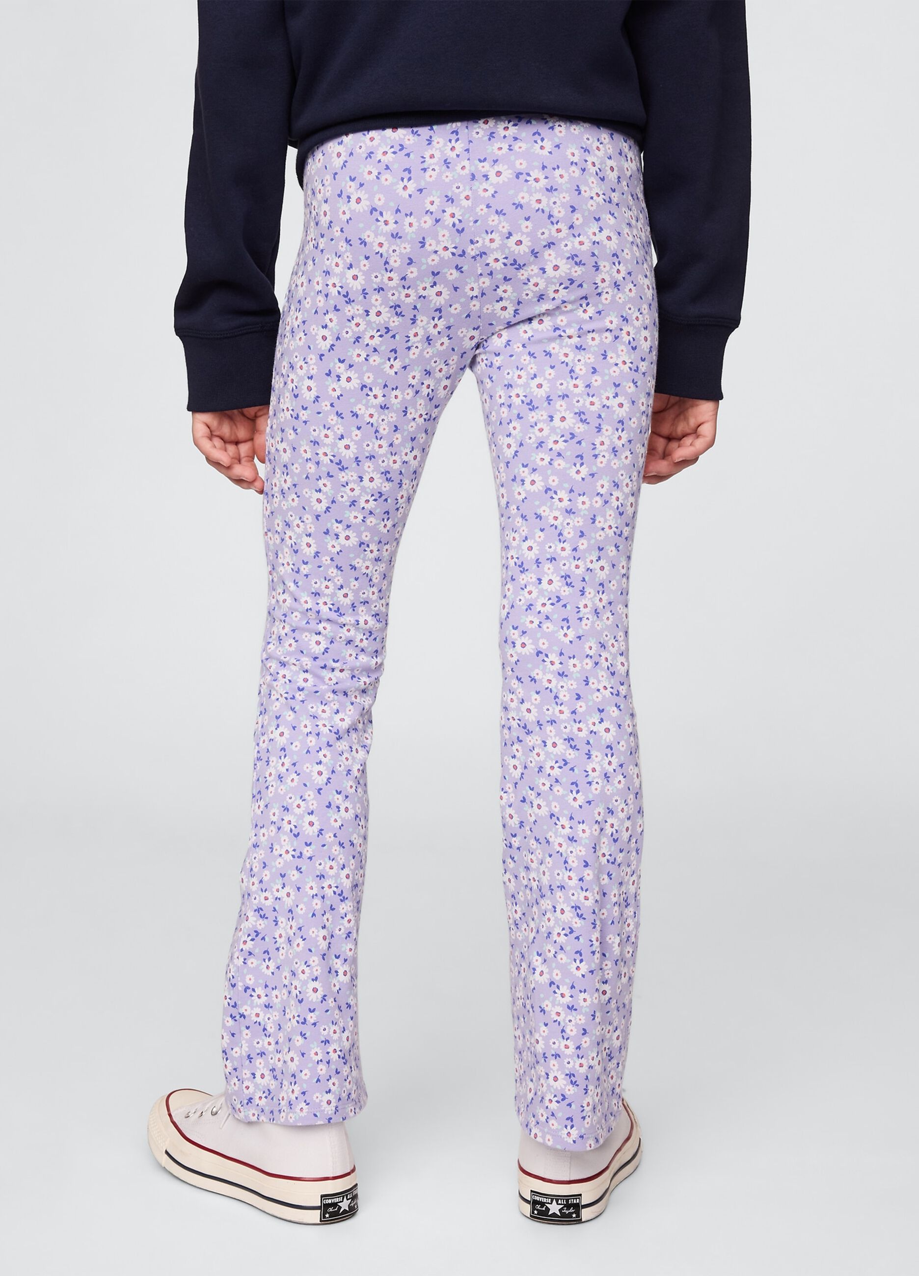 Purple Floral Bootcut Trousers