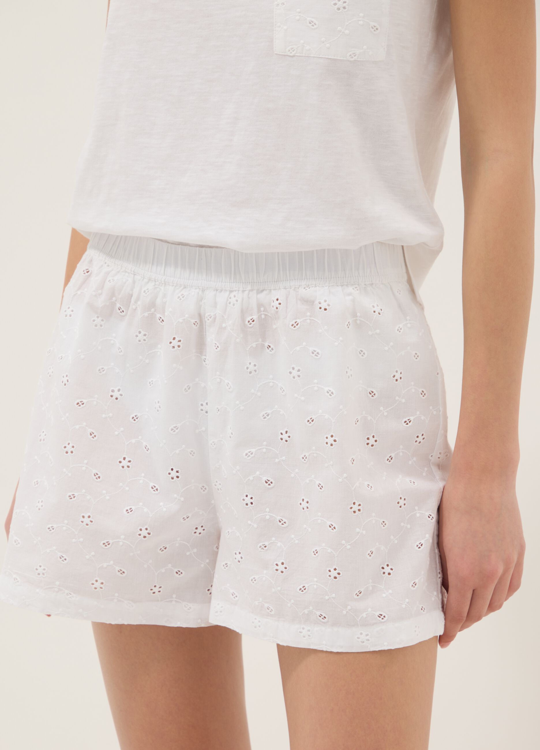 White organic cotton pyjama set