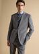 Blazer grigio in viscosa elasticizzata slim fit con rever classico_0
