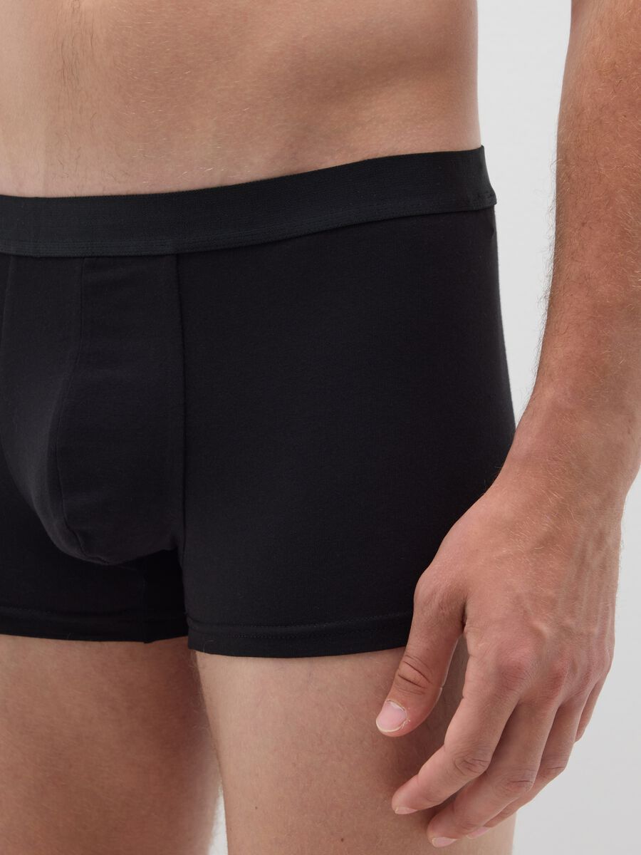 Black stretch cotton boxer regular fit_2