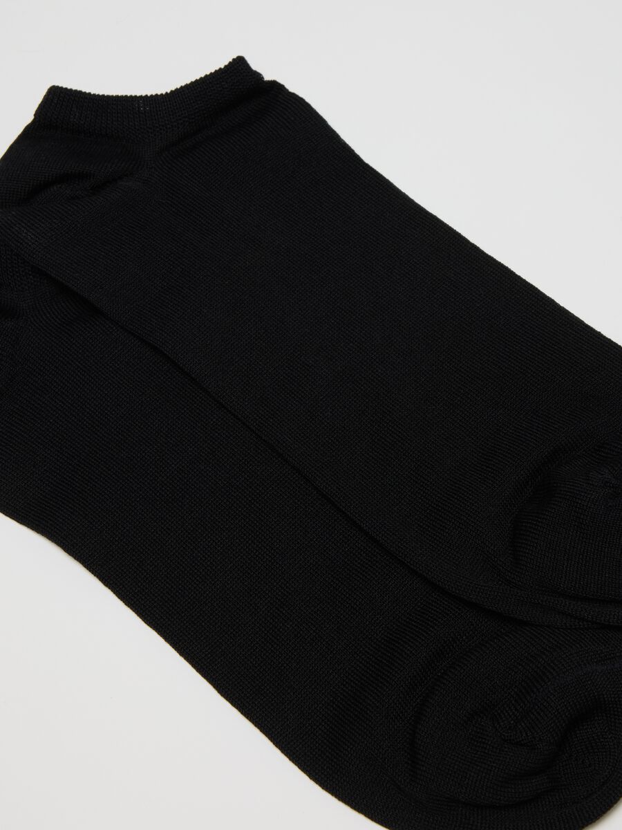 Triple Pack Black Stretch Cotton Blend Sports Socks_2