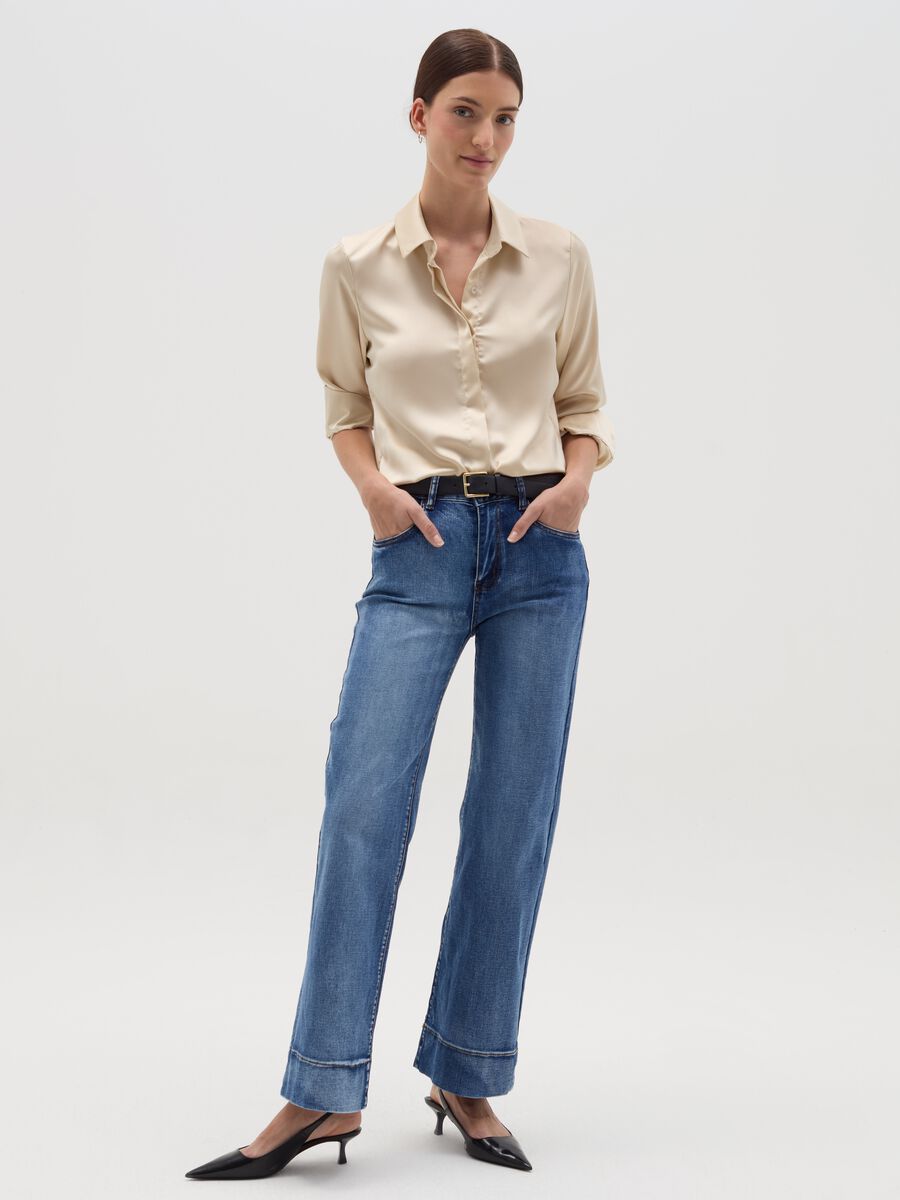 Solid colour satin shirt_1