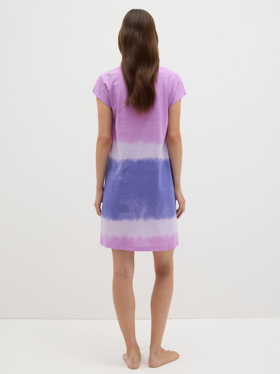 Camicia da notte da donna in puro cotone multicolor con stampa_2