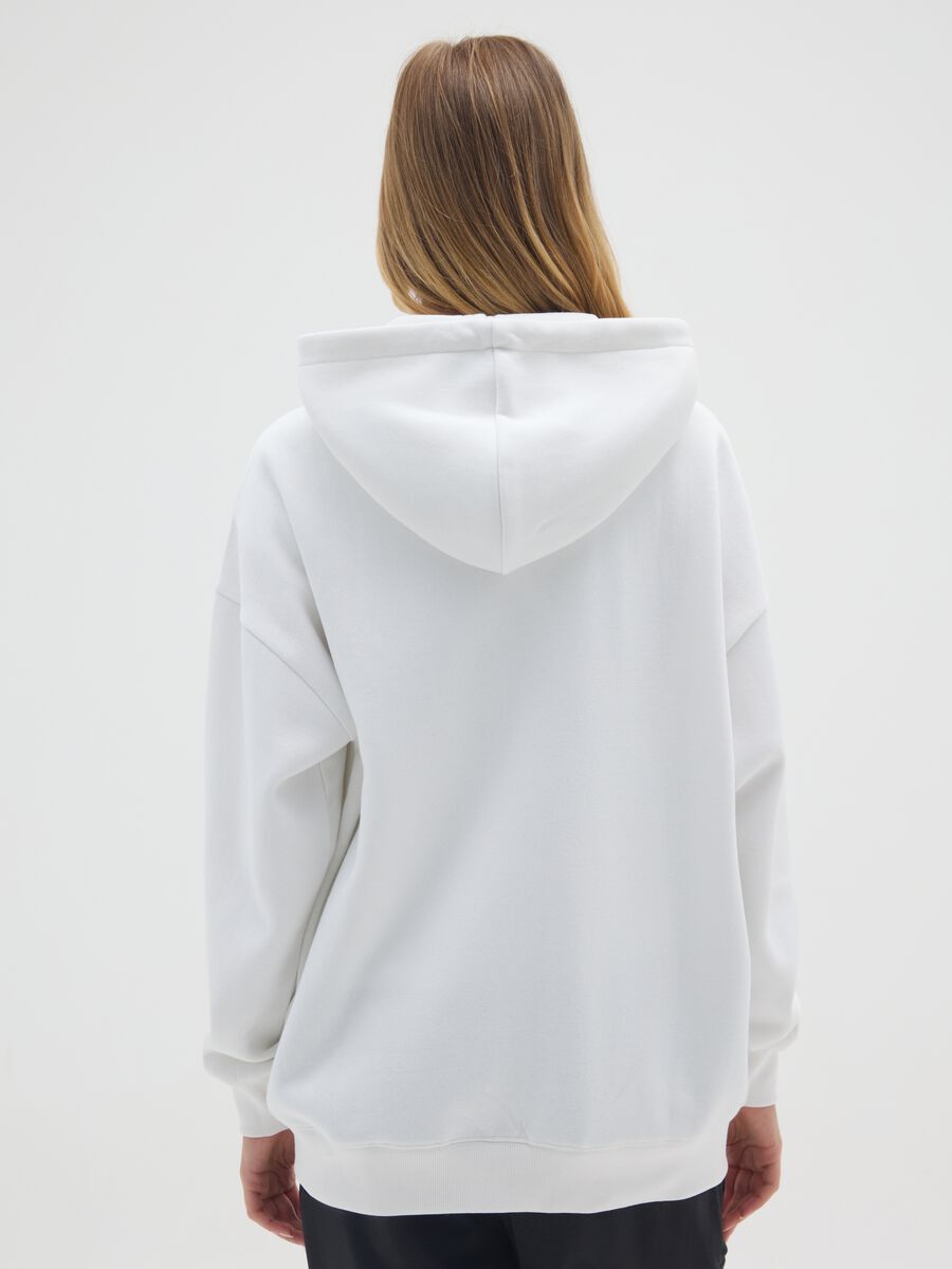White cotton-blend zip hoodie with print_2