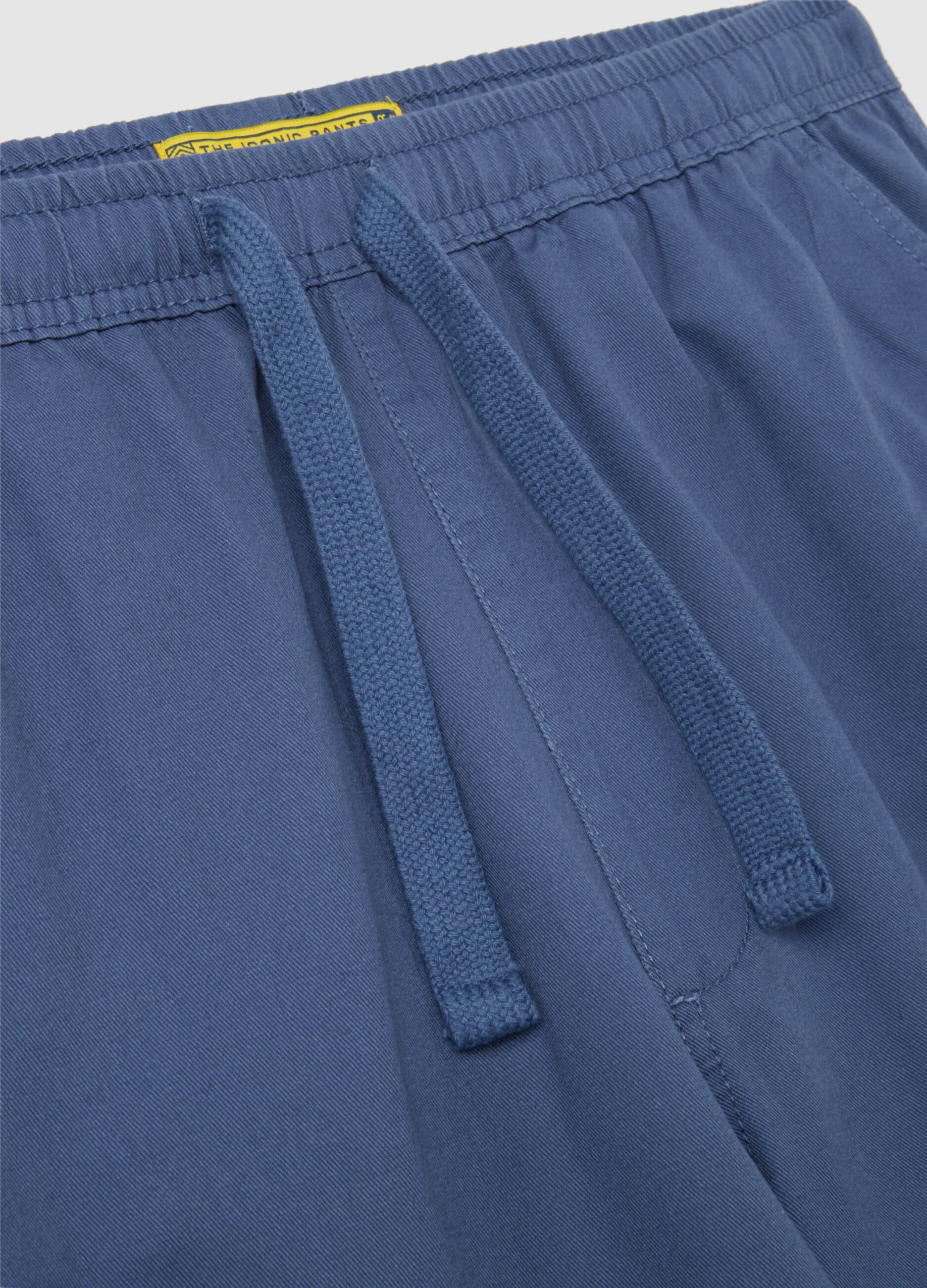 Men's blue pure cotton bermuda shorts, regular fit
