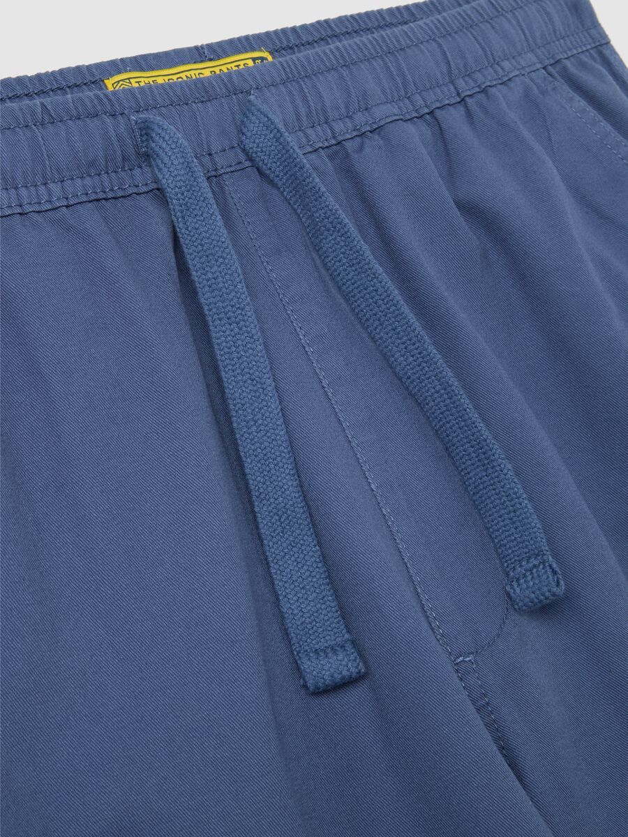 Men's blue pure cotton bermuda shorts, regular fit_5