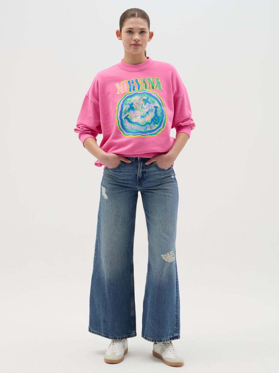 Oversized sweatshirt with Nirvana print_1