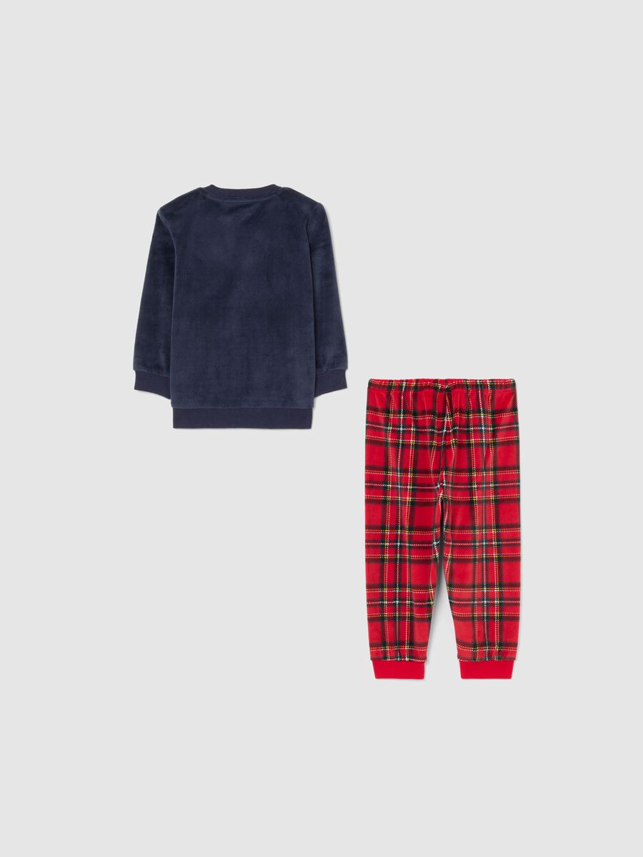 Multicolour Baby Velour Pyjamas with Print_1