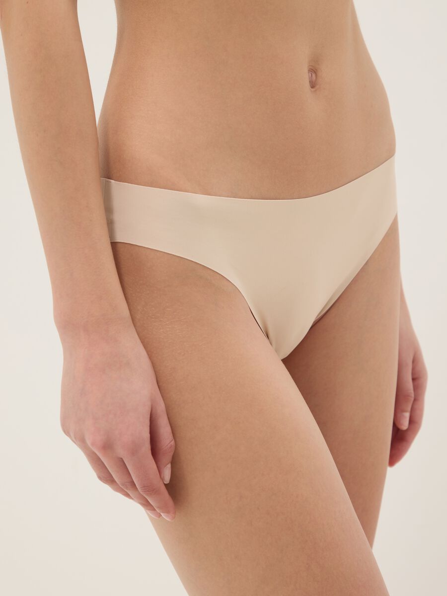 Pink regular fit seamless briefs_1