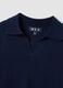 Blue viscose-blend polo-collar jumper with relaxed fit_5