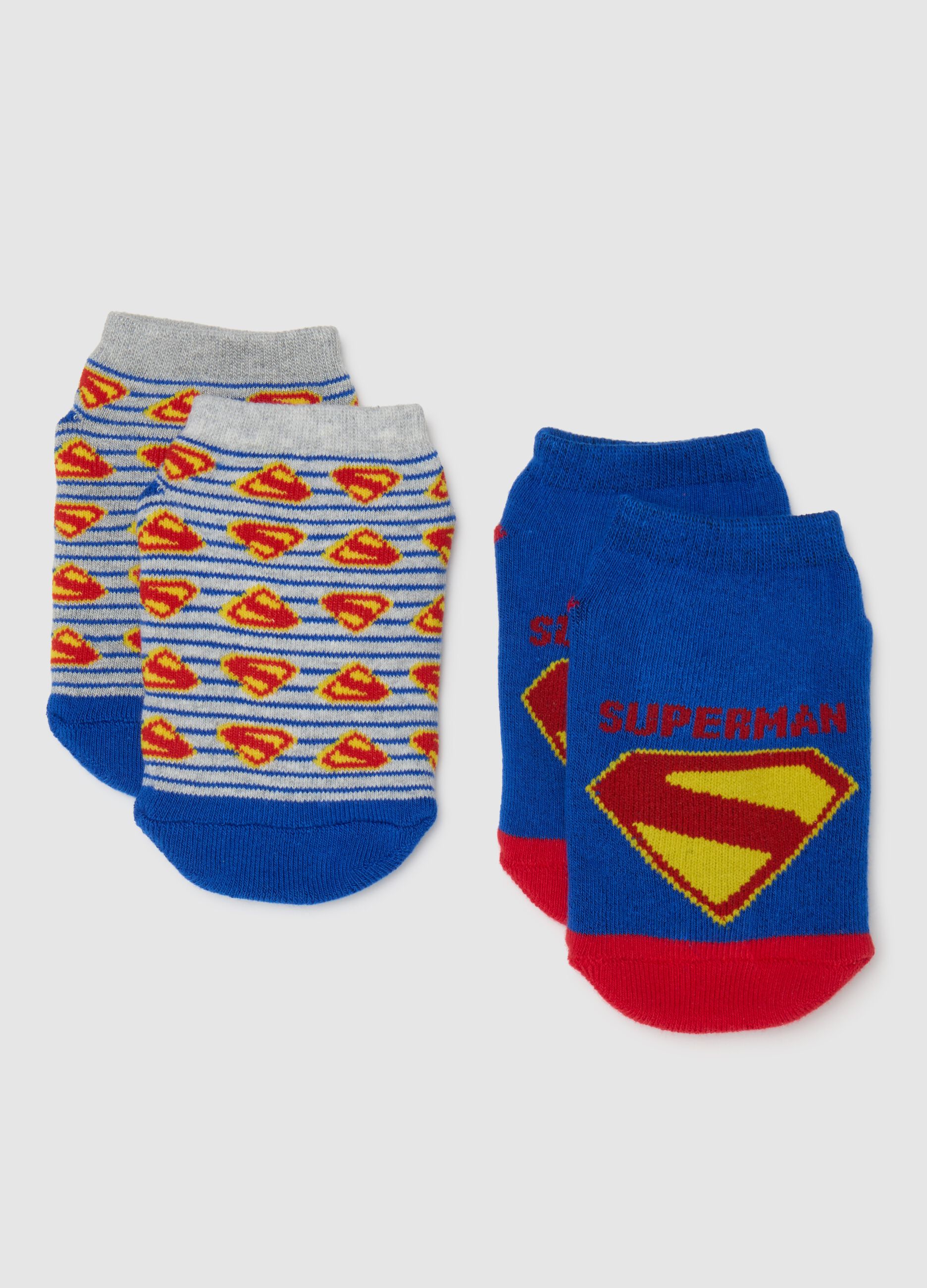 Children's multicolour cotton socks with elastic Superman design
