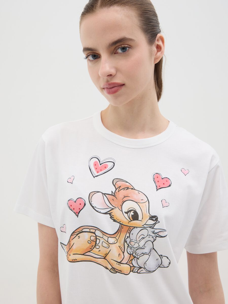 White T-shirt with Bambi and Thumper print_1