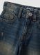 Blue denim balloon-fit pure cotton jeans with star embroidery for girls_2