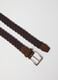 Braided brown belt with metal buckle_1