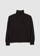 Black High Neck Sweater in Mixed Materials_4