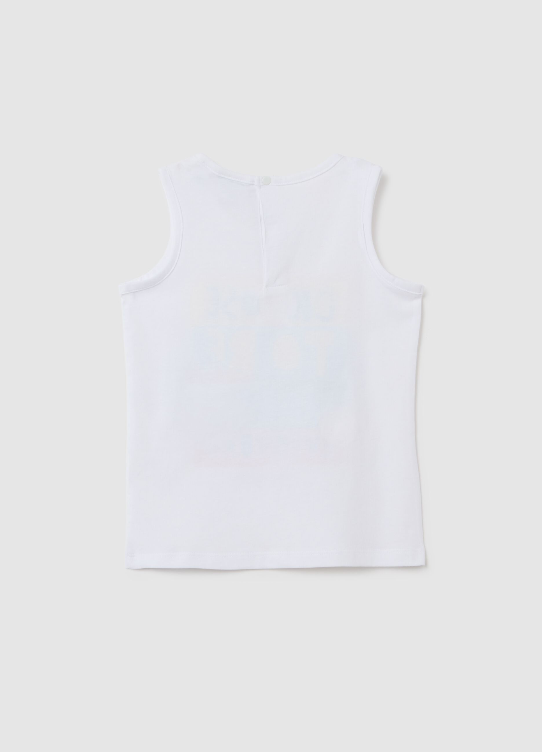 Canotta da bambino in puro cotone bianca regular fit