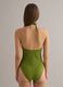 Green stretch one-piece swimsuit with removable straps_2