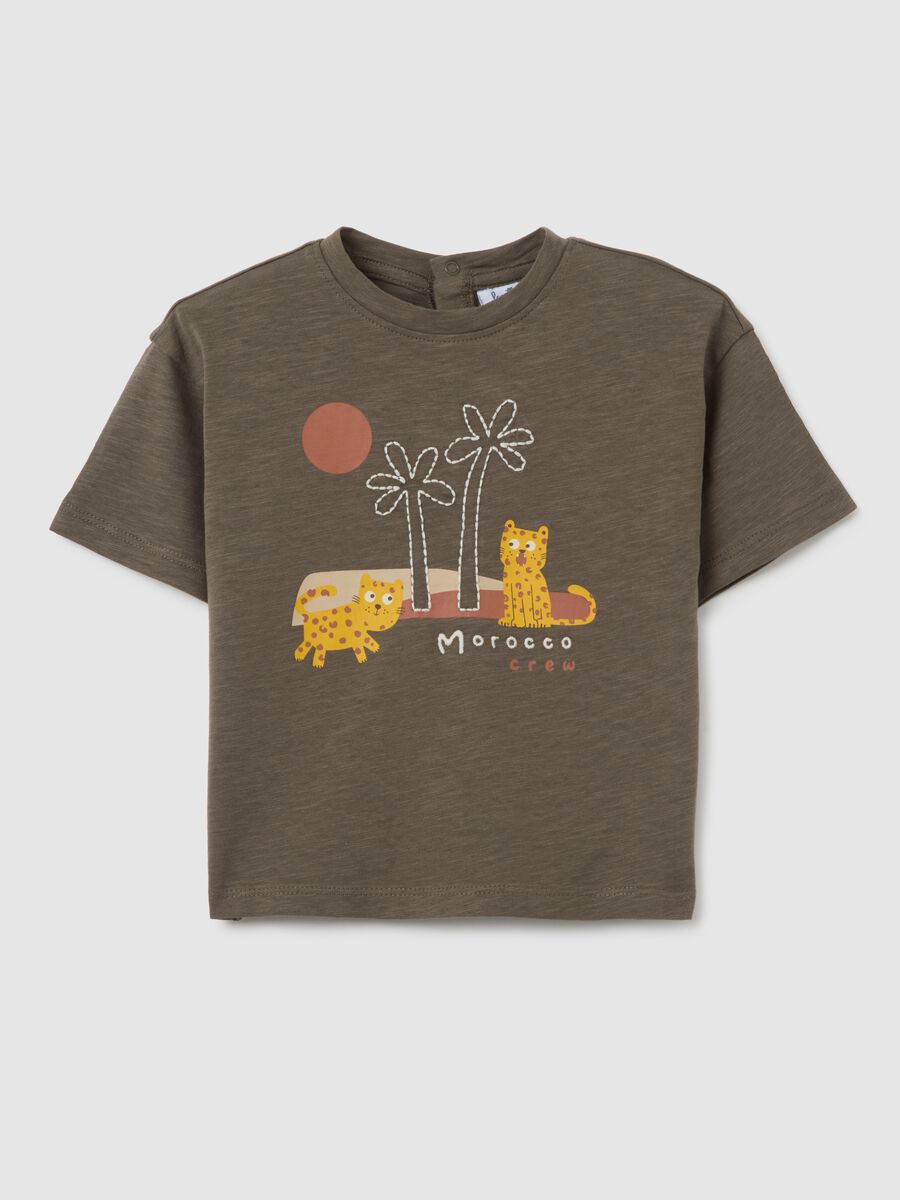 Baby pure cotton brown t-shirt regular fit_0