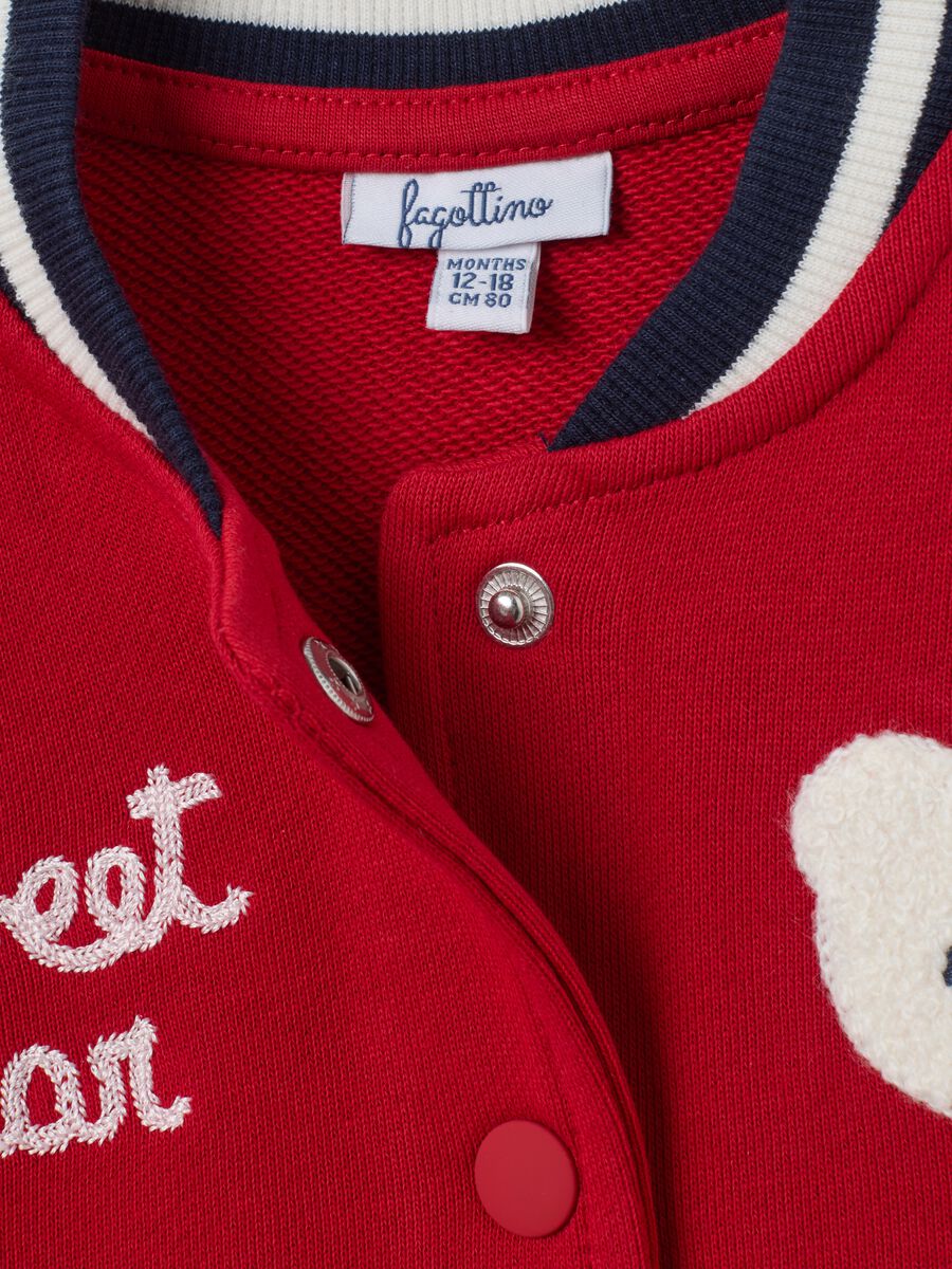 Girls' Multicolour Cotton Varsity Jacket - Regular Fit_3