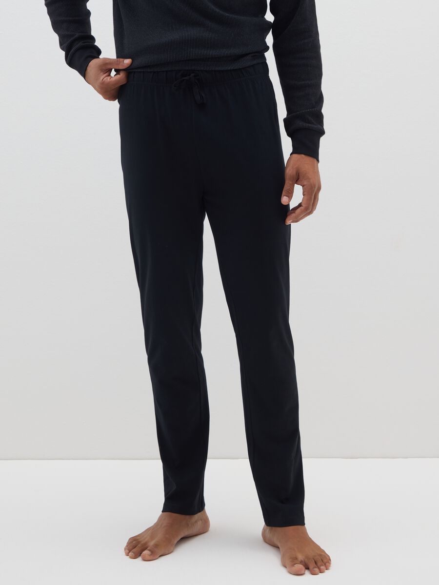 Pigiama in misto cotone nero regular fit_3