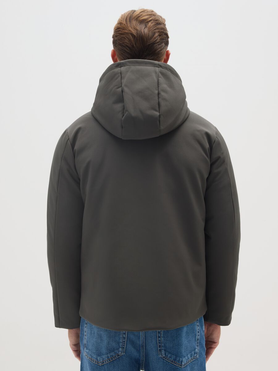 Regular fit green stretch fabric jacket_2