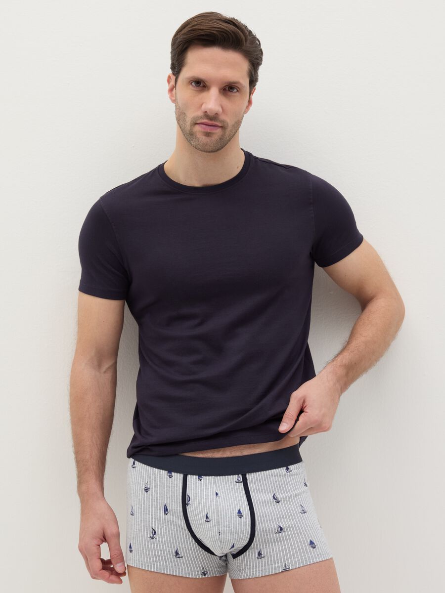 Three-pack boxer shorts in stretch cotton with print_0