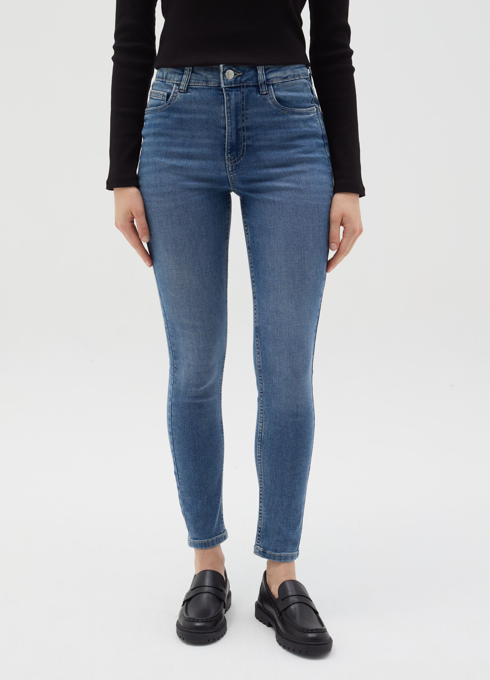 Jeans skinny fit a vita alta