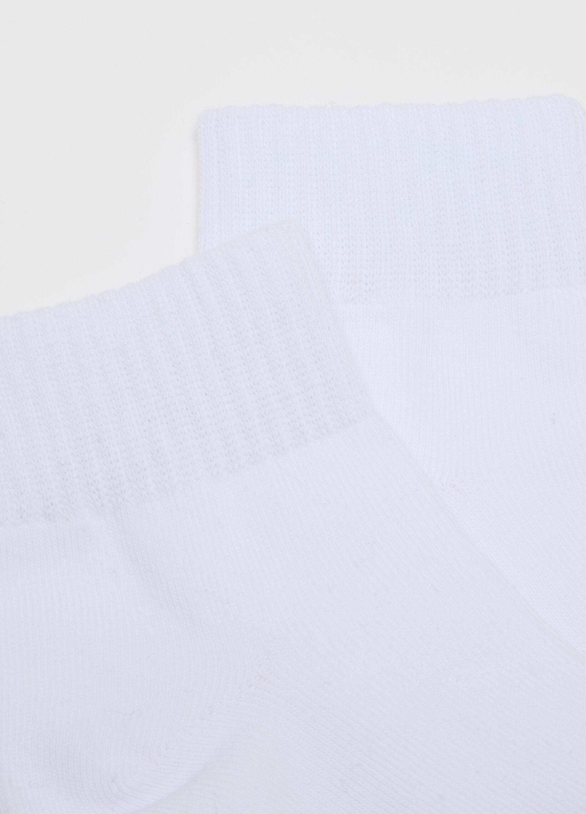 Set of White Cotton Blend Socks
