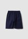 Blue stretch cotton shorts with elasticated waistband_1