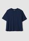 Blue short-sleeved T-shirt in stretch cotton and modal_0
